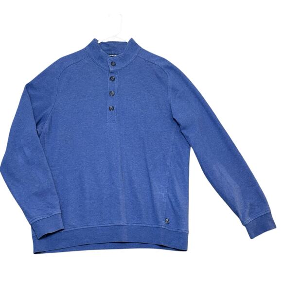 Cutter & Buck Men’s Blue Mock Neck Henley Pullover Sweatshirt Size L Athleisure - Picture 2 of 13